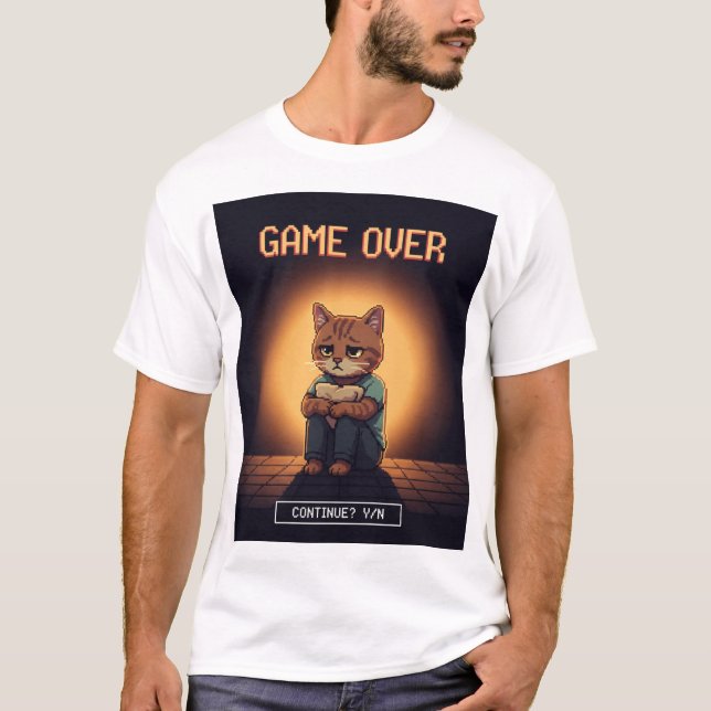 Camiseta A Vida é Modo Difícil – Game Over Mas Ainda Vivo (Frente)