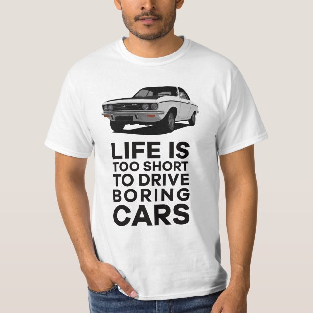 Camiseta A vida é muito curta para dirigir - Manta A em mui (Frente)