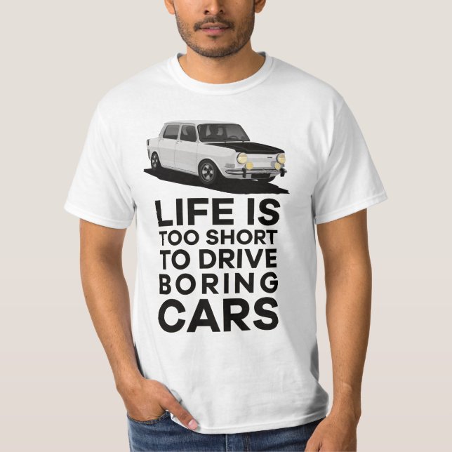 Camiseta A vida é muito curta - Simca 1000 Rallye (Frente)