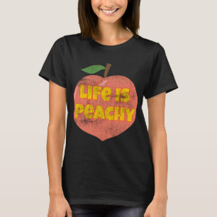 Camiseta A Vida É O Estilo De Retrô Pêssegado Fruta Engraça