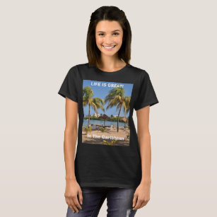 Camiseta A vida é o Excelente Caribe da praia das Ilhas Vir