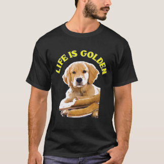 Camiseta A Vida É O Ouro Retriever Puppy Dog