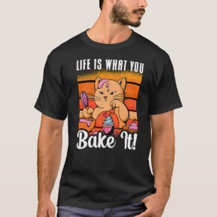 Camiseta A Vida é o que Você Faz Dela Padaria Ama Assar Gat