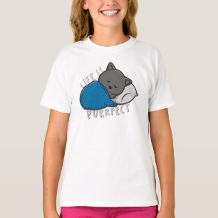 Camiseta A vida é perfeita - Dormir T-Shirt Gato