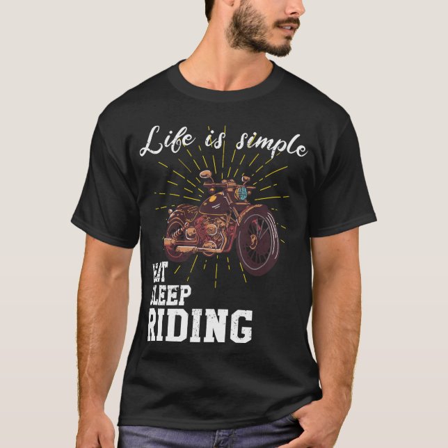 Camiseta A vida é simples - andar de moto (Frente)