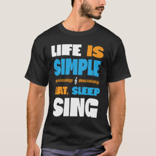 Camiseta A vida é simples comer adormecido canta barbearia 
