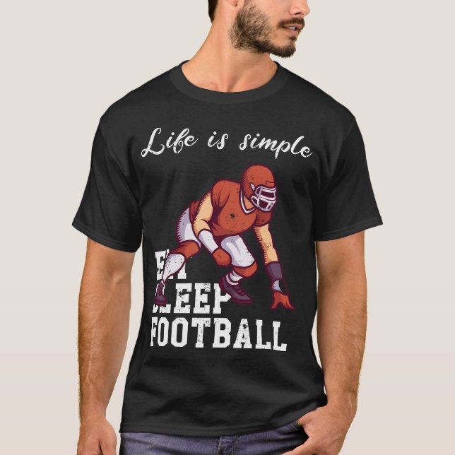 Camiseta A vida é simples - comer futebol (Frente)