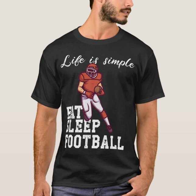Camiseta A vida é simples - comer futebol (Frente)