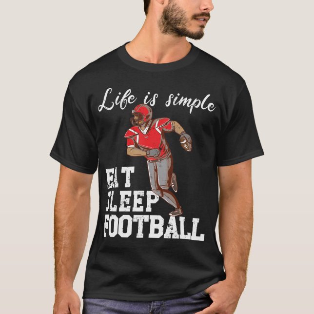 Camiseta A vida é simples - comer futebol (Frente)