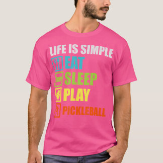 Camiseta A Vida É Simples Comer Sleep Tocar Repetição De Pi
