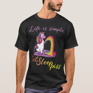 Camiseta A vida é simples - comer urina de sono