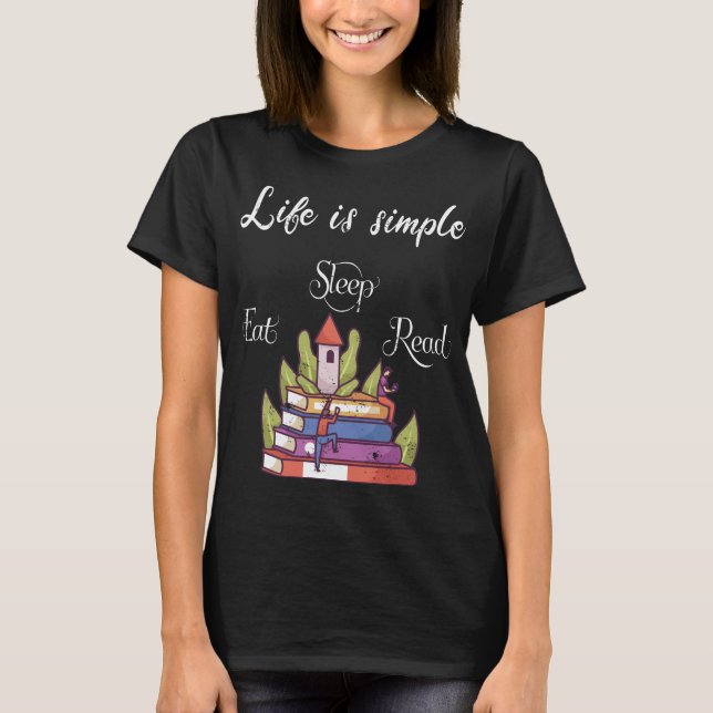 Camiseta a vida é simples - ler (Frente)