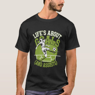 Camiseta A vida é sobre metas e ajuda citar o futebol engra