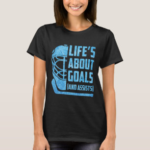 Camiseta A Vida É Sobre Metas E Ists Hockey Meninos Jovens