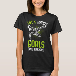 Camiseta A Vida é Sobre Metas Futebol Jogador Meninos Crian