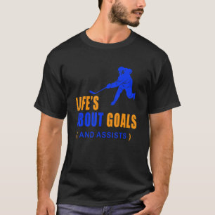 Camiseta A Vida é Sobre Metas Hóquei no Gelo para Meninos H