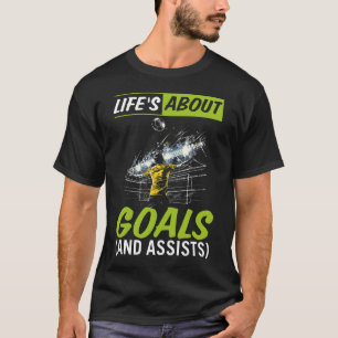 Camiseta A Vida é Sobre Metas Jogador de Futebol Meninos Cr