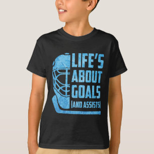Camiseta A Vida É Sobre Objetivo E Ists Hockey Meninos Jove
