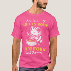 Camiseta A Vida É Sopa Eu Sou O Fork Sapo Japonês