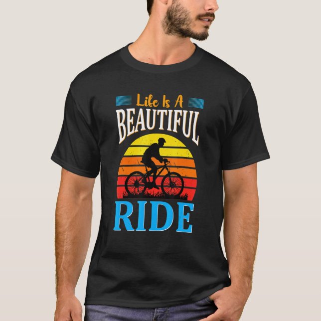 Camiseta A Vida É Um Bicicleta De Passeio Bicicleta Bela (Frente)