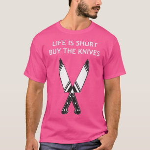 Camiseta A vida é um Comprar curto, o Cozinhar da cozinha d