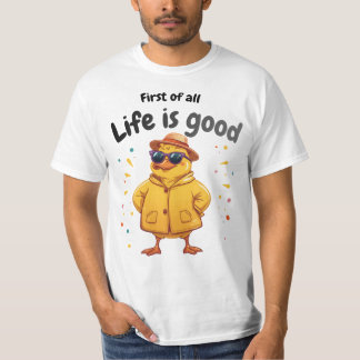 Camiseta A vida é um design de pato engraçado Life is Good
