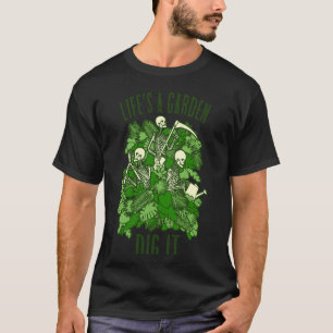 Camiseta A Vida É Um Jardim Cave-A É Divertido Esqueleto De