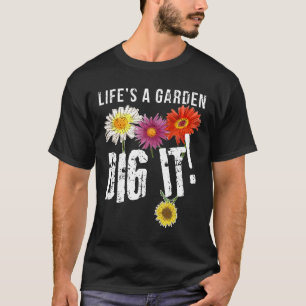 Camiseta A Vida É Um Jardim Cave-a Margaridas Flores Jardin