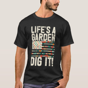 Camiseta A Vida É Um Jardim Cave-o Plantas de Jardim Jardin