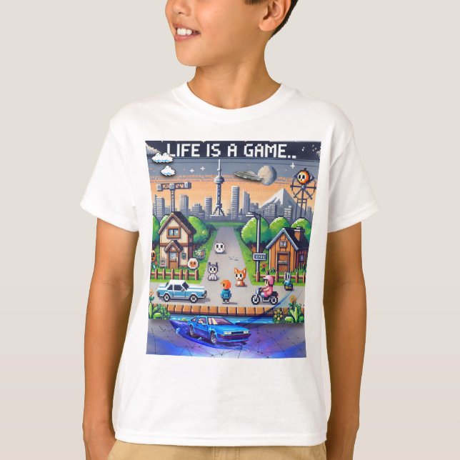 Camiseta A Vida É Um Jogo. #Part2 (8 bits) (camisa do jogad (Frente)