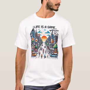 Camiseta A Vida É Um Jogo. #Part2 (8 bits) (camisa do jogad