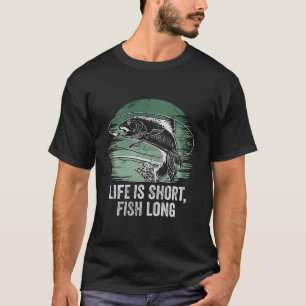 Camiseta A Vida É Um Peixe Curto, Grandes Lagos De Pesca La
