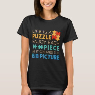 Camiseta A Vida É Um Quebra-Cabeça Aproveite Cada Momento _