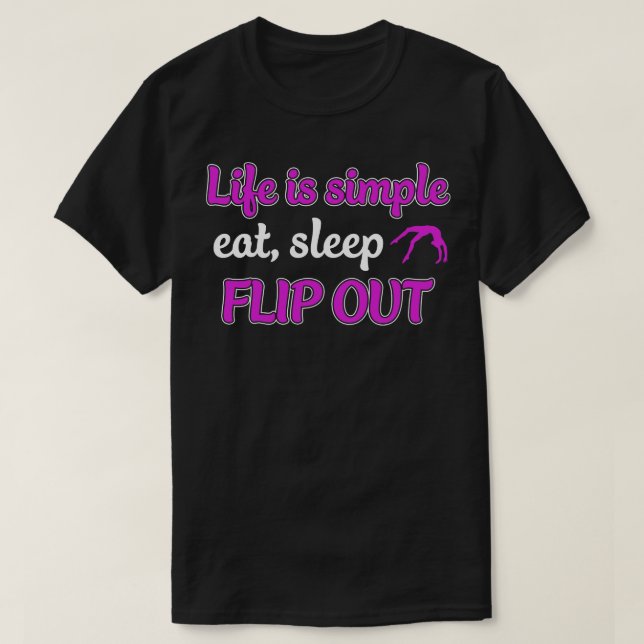 Camiseta A vida é um simples Sacudir de sono (Frente do Design)