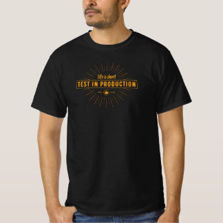 Camiseta A vida é um teste curto em programadores engraçado