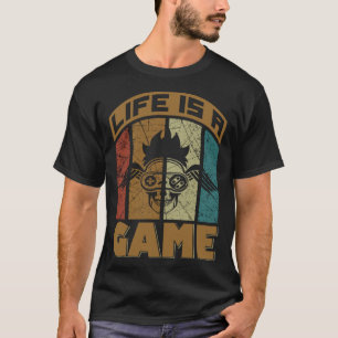 Camiseta A vida é um vídeo game gráfico com mais tamanho
