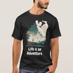 Camiseta A vida é uma aventura caminhando pelo lago das mon