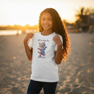 Camiseta A Vida é uma Aventura Perfeita e Fofa Gatinho Voad