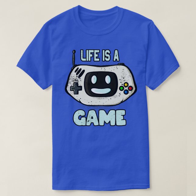 Camiseta A Vida É Uma Cara De Consola De Jogos (Frente do Design)