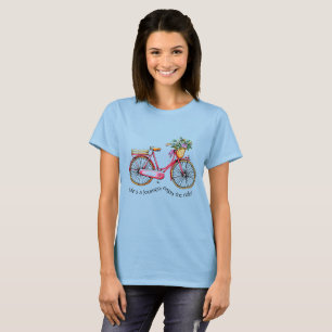 Camiseta A vida é uma jornada, desfrute da bicicleta de fl