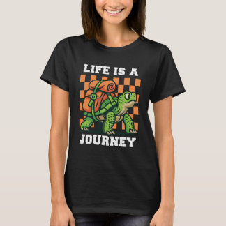Camiseta A Vida É Uma Jornada Mulheres Preto