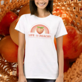 Camiseta A Vida É uma Pêssego