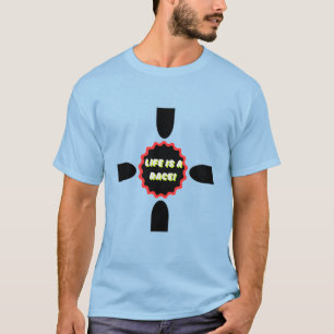 Camiseta A vida é uma raça - Design de círculo dinâmico
