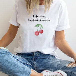 Camiseta A vida é uma tigela de cerejas   Script Retroativo