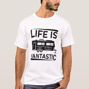 Camiseta A Vida É Vantástica - Acampamento RV - Van Camper