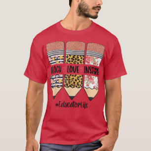 Camiseta A vida educativa volta à escola Ensinar amor inspi