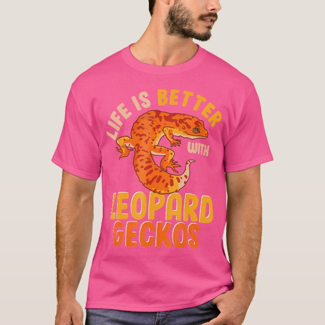 Camiseta A Vida Engraçada De Lizard É Melhor Com Leopardo G (Frente)