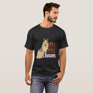 Camiseta A vida engraçada do cão é melhor com german