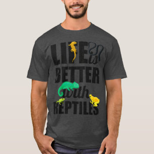 Camiseta A Vida Engraçada É Melhor Com Os Répteis Dando Ide