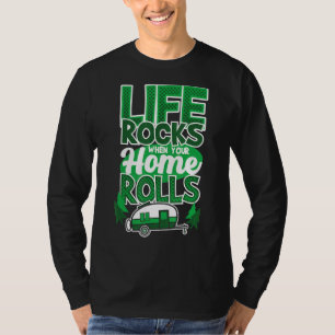 Camiseta A Vida Enrola Quando Sua Casa Rola Acampando Dizen